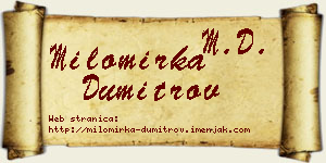Milomirka Dumitrov vizit kartica